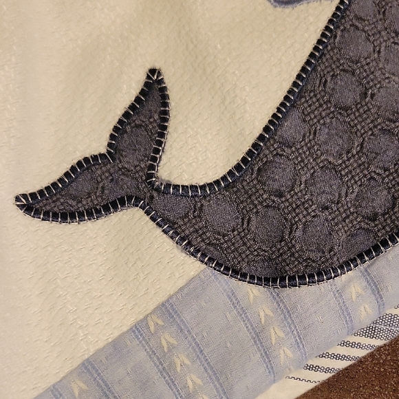 Levtex Boho Bay Blue & White Ocean - Sea Life - Whale Baby Crib Rail Guard - Picture 7 of 17